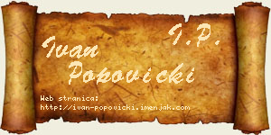 Ivan Popovicki vizit kartica